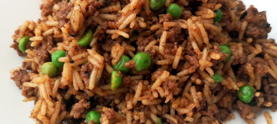 Birdseye - A Mix of Beef, Rice, and Peas