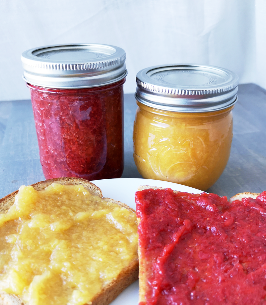 strawberry and vanilla peach jam