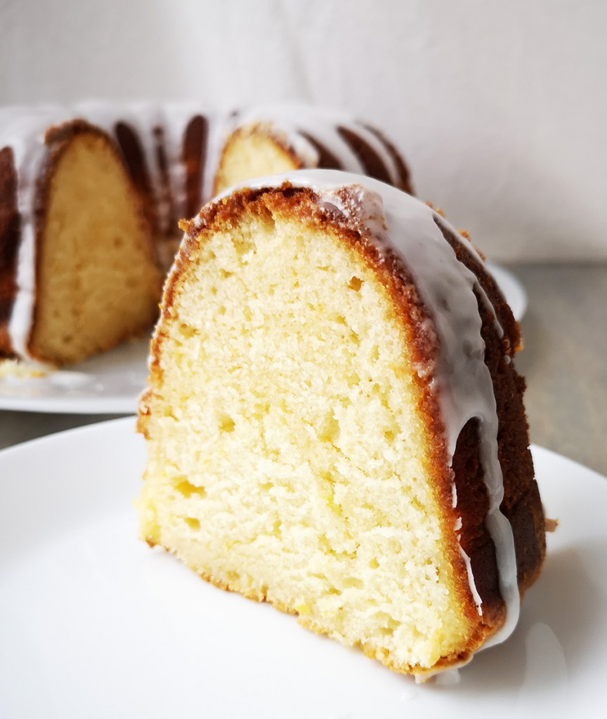 Slice of Lemon Pound Bundt Cake