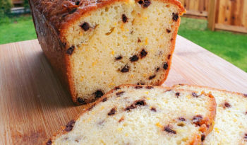 Orange Pound Cake with Dark Chocolate Chips