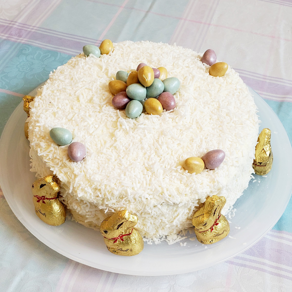 Mounds Cake with Coconut Icing