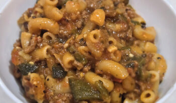 Poblano Chili Macaroni Skillet