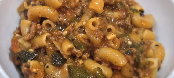 Poblano Chili Macaroni Skillet